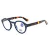 Explosiones de comercio exterior marco redondo pequeño retro diente de resorte gafas de lectura HD luz azul anti-gafas de lectura calientes ins al por mayor