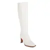 Botas de Cavaleiro Europeias e Americanas Elegantes de Cano Alto e Bico Reto para Outono e Inverno, Botas de Cano Alto, Saltos Grossos Altos, Sapatos de Comércio Exterior Tamanho Wish40-48
