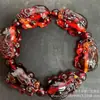 Colar Pingente de Âmbar Seda de Sangue Estilo Étnico Alta Qualidade Pulseira de Âmbar Seda de Sangue Joias Corrente de Suéter Colar Longo de Âmbar