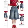 Shorts de Mezclilla Casual Relajados Estilo Retro Americano para Hombres y Mujeres Verano Nuevo Sueltos de Calle Pierna Ancha Pantalones de Media Longitud