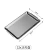 Placa de Churrasco de Aço Inoxidável Estilo Coreano 304, Retangular, Espessada, Cor Dourada, Prato Plano, Bandeja de Servir, Bandeja para Bife Fábrica