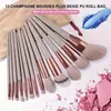 Set Completo de 13 Piezas de Brochas de Maquillaje Rosas, Kit de Brochas Cosméticas para Rostro y Ojos con Cerdas Sintéticas Suaves
