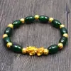 Pulsera de Oro Imitación para Hombres y Mujeres Popular en Internet TikTok Pulsera de Pareja Obsidiana Pulsera de Oro de Arena de Vietnam Regalo