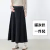 Falda de Maternidad Estilo Otoño/Invierno para Embarazo Medio a Tardío Casual Versátil Estilo Maillard Falda Midi Ajustable Talla Extra Falda de Maternidad