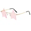 Gafas de sol personalizadas con lente oceánica de estrella de cinco puntas gafas divertidas transfronterizas exportación nuevas gafas sin montura con ribete europeo y americano