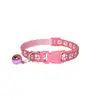 Coleira Patch para Pets, Cães e Gatos, Estampa de Patinha Única, Sino, Fivela de Gato, Popular Nylon Gatinho Novo Modelo