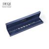 Popular Caixa de Plástico Azul Escovado Personalizada com Anel de Textura de Borda Espessa, Pulseira de Corrente Longa, Conjunto de Caixa de Joias, Caixa de Presente