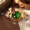 Pendientes estilo palacio vintage con flor, perla y circonitas, broche francés de moda, alfileres de colores.