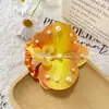 Celebridade da Internet Nova Faixa de Cabelo de Orquídea Borboleta com Pérolas Adornada com Flores Artificiais Estilo Férias na Praia Havaiana Daminha