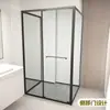 Porta Dobrável Personalizada para Banheiro, Box de Banho, Porta Deslizante Interna, Box de Banho Quadrado, Porta Divisória de Vidro com Moldura Completa