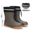 Botas Impermeáveis Masculinas Novas de Cano Médio Antiderrapantes Sapatos D'água Versáteis para Estudantes Galochas Lavagem de Carro Pesca Dia Chuvoso Viagem Quentes