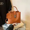 Bolso de Mano Versátil de Nuevo Estilo, Simple y de Moda, para Mujer, Bolso de Hombro de Inspiración Vintage, Bolso Cubo para Viajes de Trabajo Cruzado