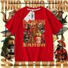 Roupa Shanhaijing Estrangeira Camiseta Infantil de Manga Curta Algodão Puro 2025 Novo Estilo Camiseta Infantil de Boneco Palito Roupa de Verão para Meninas