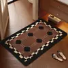 Alfombra de baño tejida de lino, estilo vintage, fácil de limpiar, resistente a las manchas, absorbente, de secado rápido y antideslizante para uso doméstico