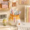 Adorno creativo con forma de bolsa de la suerte para guardar bolígrafos, para decoración de escritorio de oficina, soporte para control remoto de sala de estar y brochas de maquillaje