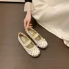 Sapatos Baixos Quadrados Brancos Retrô de Salto Baixo para Mulheres 2026 Nova Coleção Primavera Outono Solado Macio Com Saia Sapatos Mary Jane