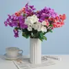 Flores artificiales de tela de seda de tres puntas con flor de cerezo y flor de durazno para decoración del hogar y de bodas, ramos terminados de alta gama al por mayor