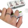 Mahjong qian duo anel feminino on-line popular criativo nicho design moda high-end anel ajustável