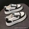 Zapatillas blancas versátiles de suela gruesa para mujer, nuevas de otoño 2026, zapatillas deportivas casuales versátiles de venta caliente en blanco y negro