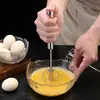 Batidor de Huevos Giratorio Semiautomático de Acero Inoxidable para el Hogar Herramientas de Repostería para Cocina Batidor de Huevos de Presión Manual de Acero Inoxidable