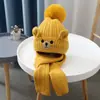 Conjunto de Bufanda Cálida de Algodón Puro para Otoño e Invierno para Niños Mayores, Niños y Niñas, con Gorro de Lana Interior, Conjunto de Dos Piezas para Bebés
