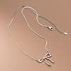 Colar Nalan Prata de Lei S925 Laço Doce Design Estilo Ins Corrente Osso de Cobra Ornamento de Pescoço para Mulheres Y00087
