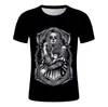 Comércio transfronteiriço Halloween Natal Camiseta com impressão digital 3D masculina feminina manga curta atacado