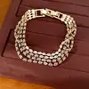 Pulsera de hebilla simple multicapa de circonita cúbica retro europea y americana, moderna y exquisita, pulsera versátil, diseño único, joyería para mujer