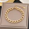 Pulseira Meichen, Estilo Europeu e Americano, Cor Dourada 18K, Não Desbota, Simples e Versátil para Mulheres, Estilo Ins, Personalizada, Moderna, Luxo Leve, Joias Transfronteiriças