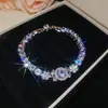 Pulsera de Cierre de Flor con Circonitas Super Brillantes, Lujo Ligero, Gama Alta, Exquisita, Versátil, Moderna, Elegante, Joyería de Mano de Nicho