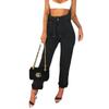 Deseo transfronterizo Amazon AliExpress jeans de mujer moda combinan con todo capullo cintura alta encaje de pelo con cordones para mujer