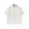 Camisa Listrada para Homens e Mulheres, Manga Curta, Verão, Alta Qualidade, Estilosa, Estilo Coreano, Tendência, Casual, Jaqueta Camisa Não Amassa, Estampa Gráfica