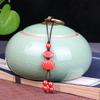 Cadena para Teléfono de Cinabrio Llavero Accesorios Cuentas Sueltas Colgante Pequeño Collar Encanto Colgante para Bolsos Arena Roja DIY Hecho a Mano para Mujeres y Hombres