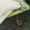 Colar Colar de Pingente Oval de Jade Estilo Ins Mais Vendido Transfronteiriço Feminino Simples Elegante Versátil Corrente para Clavícula Pronto para Venda