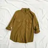 Camisa estilo BF retro bonita macia confortável de algodão Tencel top preguiçoso fino casaco versátil solto para primavera e outono para mulheres