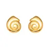 Pendientes Minimalistas de Caracola para Mujer, Pendientes de Acero Inoxidable con Diseño de Nicho, Pendientes Versátiles de Moda