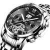 Reloj Tevise Celebridad de Internet Reloj de Fase Lunar Estrella Reloj Impermeable Luminoso Tourbillon Reloj Luminoso para Hombre Venta al por Mayor