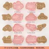Juego de cortadores de galletas, diseño de dibujos animados, para uso doméstico, incluye moldes de repujado 3D para hacer galletas, fondant y otros productos horneados