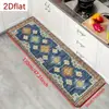 Tapete de Chão de Terra de Diatomáceas com Azulejo Floral Estilo Americano Tapete de Chão de Cozinha Conjunto de Duas Peças Resistente ao Desgaste Antiderrapante Tapete para Pés Doméstico Absorvente de Água Secagem Rápida