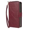 Para iPhone 13 proteção de lente nove compartimentos com zíper bolsa capa de celular Huawei P30 cordão capa de couro flip