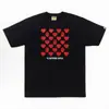 2026 Nueva Marca de Moda Bape Cabeza de Mono Peso Pesado Manga Corta Corte Holgado Unisex Camiseta para Pareja Estudiante