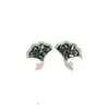 Brincos de cristal com folha de ginkgo em diamante e agulha de prata, moda, temperamento simples, brincos versáteis, brincos de luxo leve, alta qualidade, atacado