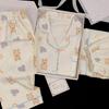 Conjunto de pijama de tres piezas para niña con estampado de cerdito de amor de algodón nube transfronterizo, ropa para el hogar, foto real, venta al por mayor