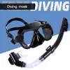 Equipamento Completo de Máscara de Mergulho para Adultos Snorkel Duplo Tesouro Impermeável Snorkel Totalmente Seco Semi-Seco Máscara para Miopia Óculos de Natação