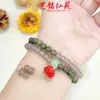 Pulsera de Sándalo Verde Yiming Xianyuan con Loto de Cinabrio Nueva Creativa Nuevo Estilo Chino Rosario de Pareja Pulsera Pequeña