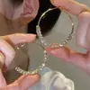 Pendientes de aro grande redondos de lujo, ligeros, europeos y americanos, para mujer, de alta calidad, con aguja de plata S925 y diseño de nicho distintivo, con circonitas.