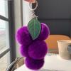 [Uvas Lindas] Colgante de Bolso de Piel de Conejo Rex Real Colgante de Llavero de Coche de Bola de Felpa de Celebridad de Internet Accesorios