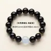 Pulsera de Joyería de Cuentas Redondas de Cristal Blanco Natural y Aguamarina, Unisex, Cuentas Huecas de Verano, Venta al por Mayor