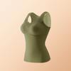 Chaleco térmico sexy con cuello en V y costuras de encaje para mujer, posavasos de paclitaxel sin aro de acero, ropa interior térmica cómoda y ajustada para mujer.