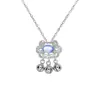 925 colar de prata fechadura de segurança azul natural Moonstone design sense ins popular Net luz vermelha de luxo longa vida fechadura clavícula corrente